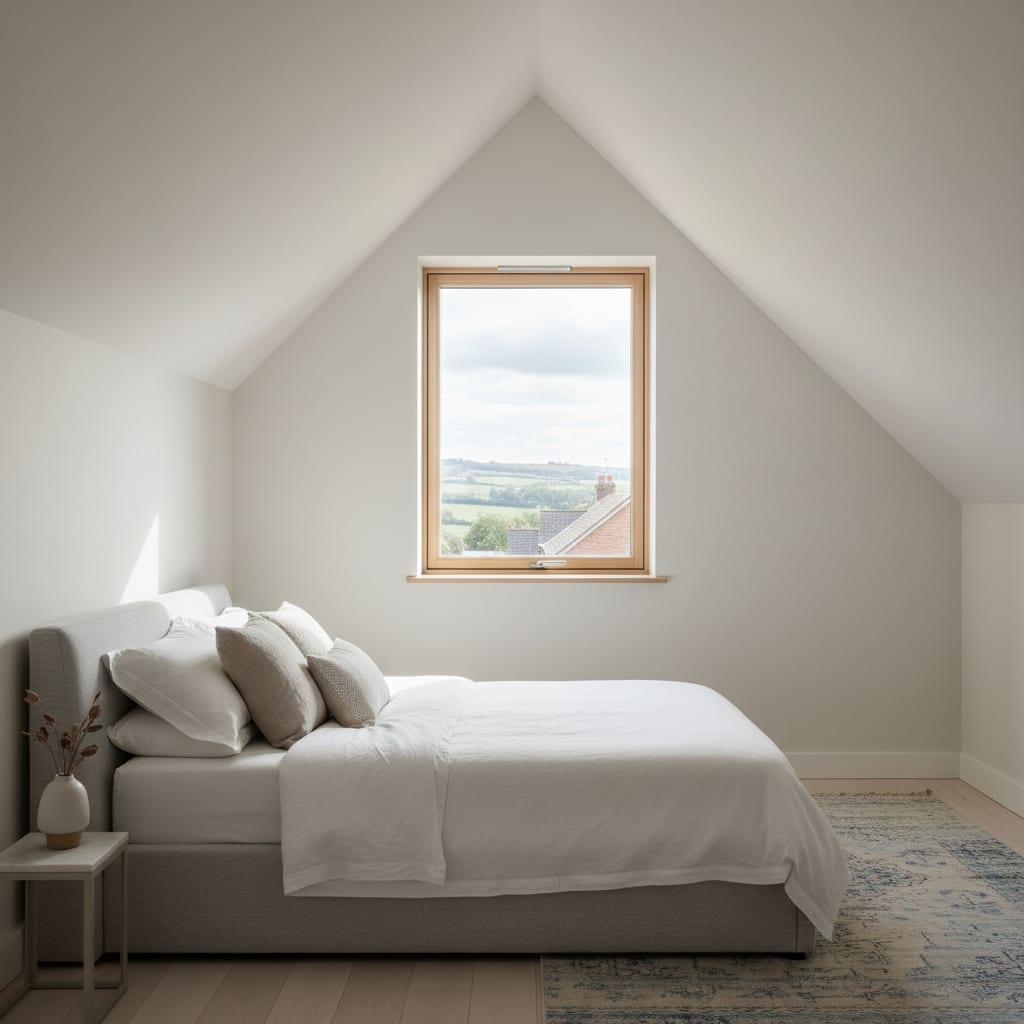 VELUX roof window in a daylit interior